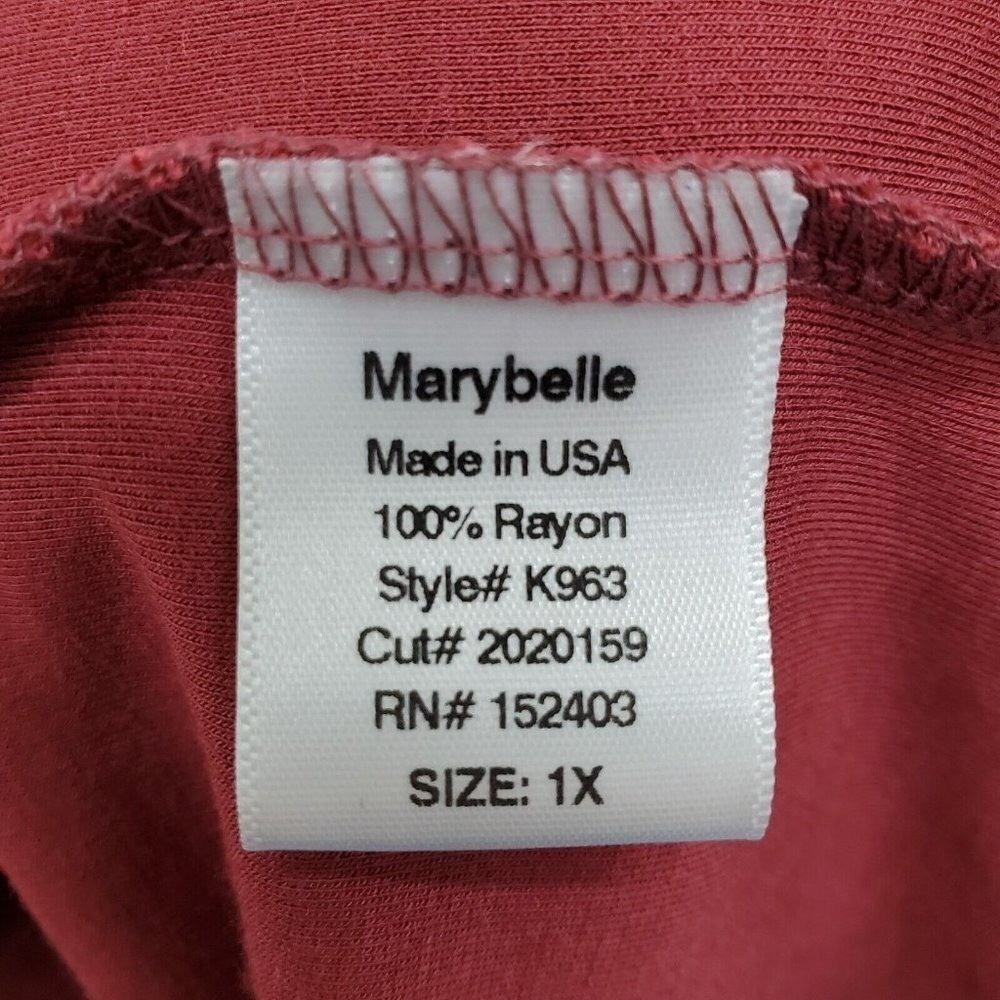 Marybelle Womens 1X Rust Red Satin Look Tie Strap Tank Top Sleeveless - Picture 9 of 12